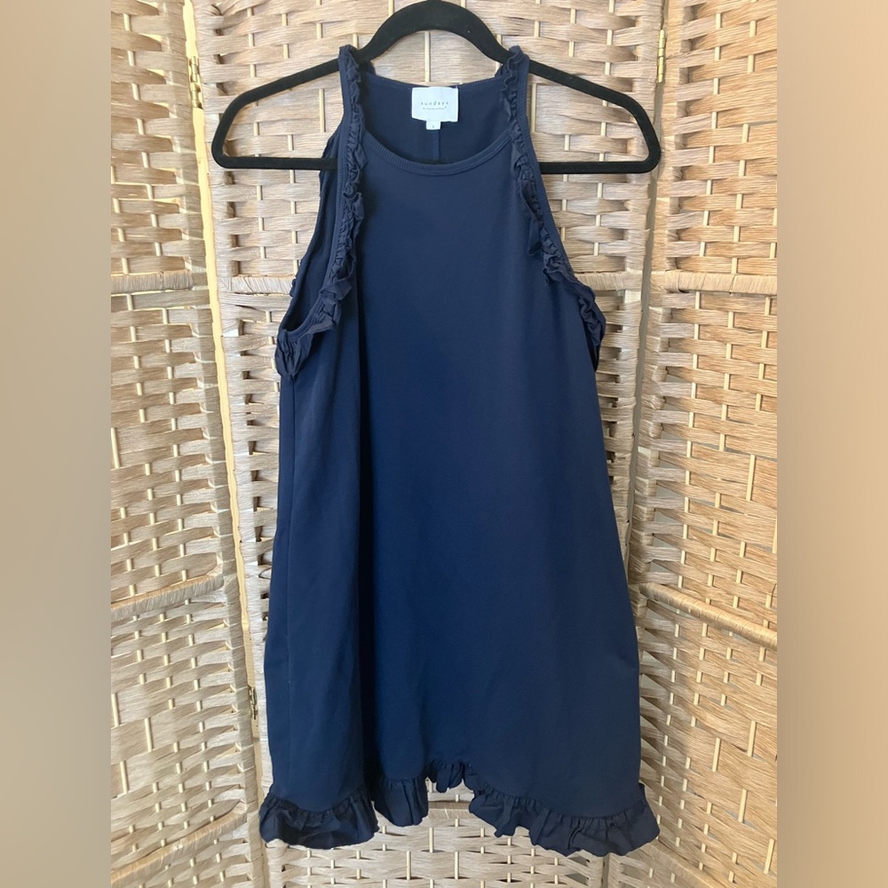 Wearesundays Navy Ruffle Minj Dress